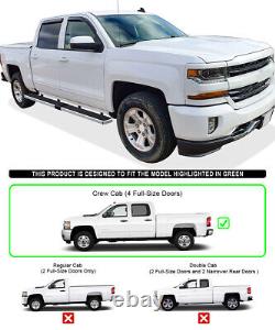 Wheel to Wheel Running Boards 6in Fit 07-18 Silverado Sierra Crew Cab 5.5ft Bed