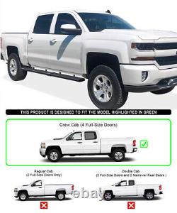 Wheel to Wheel Running Boards 6in Fit 07-18 Silverado Sierra Crew Cab 6.5ft Bed